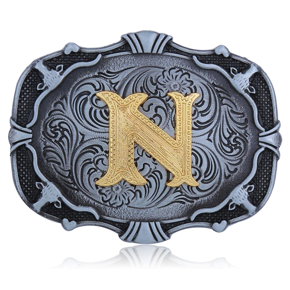 3535 Wstern Cowboy Belt Buckle Initial Letters ABCDJMR Texas Rodeo Belt